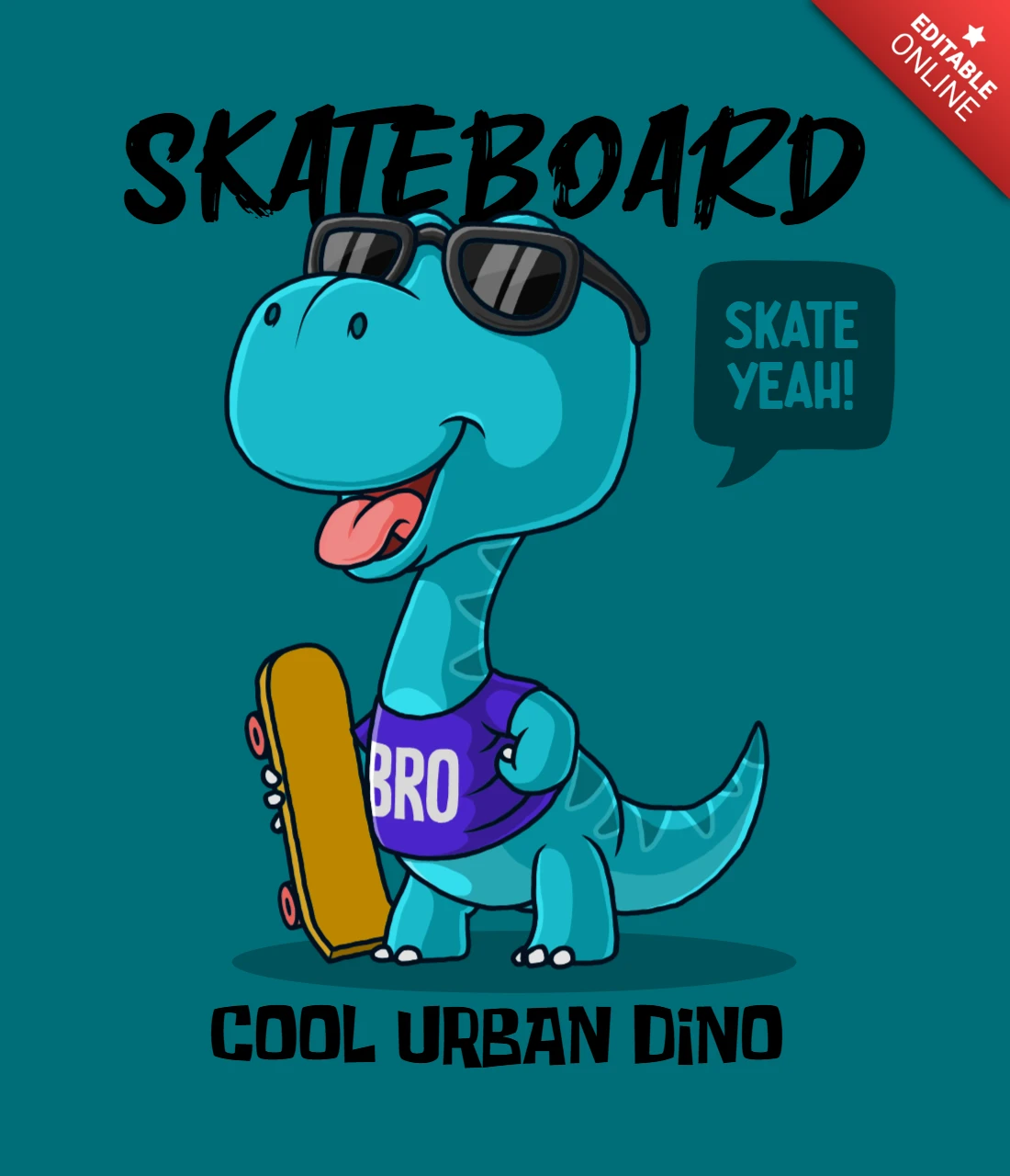 Modèle de skateboard dino urbain pour enfants