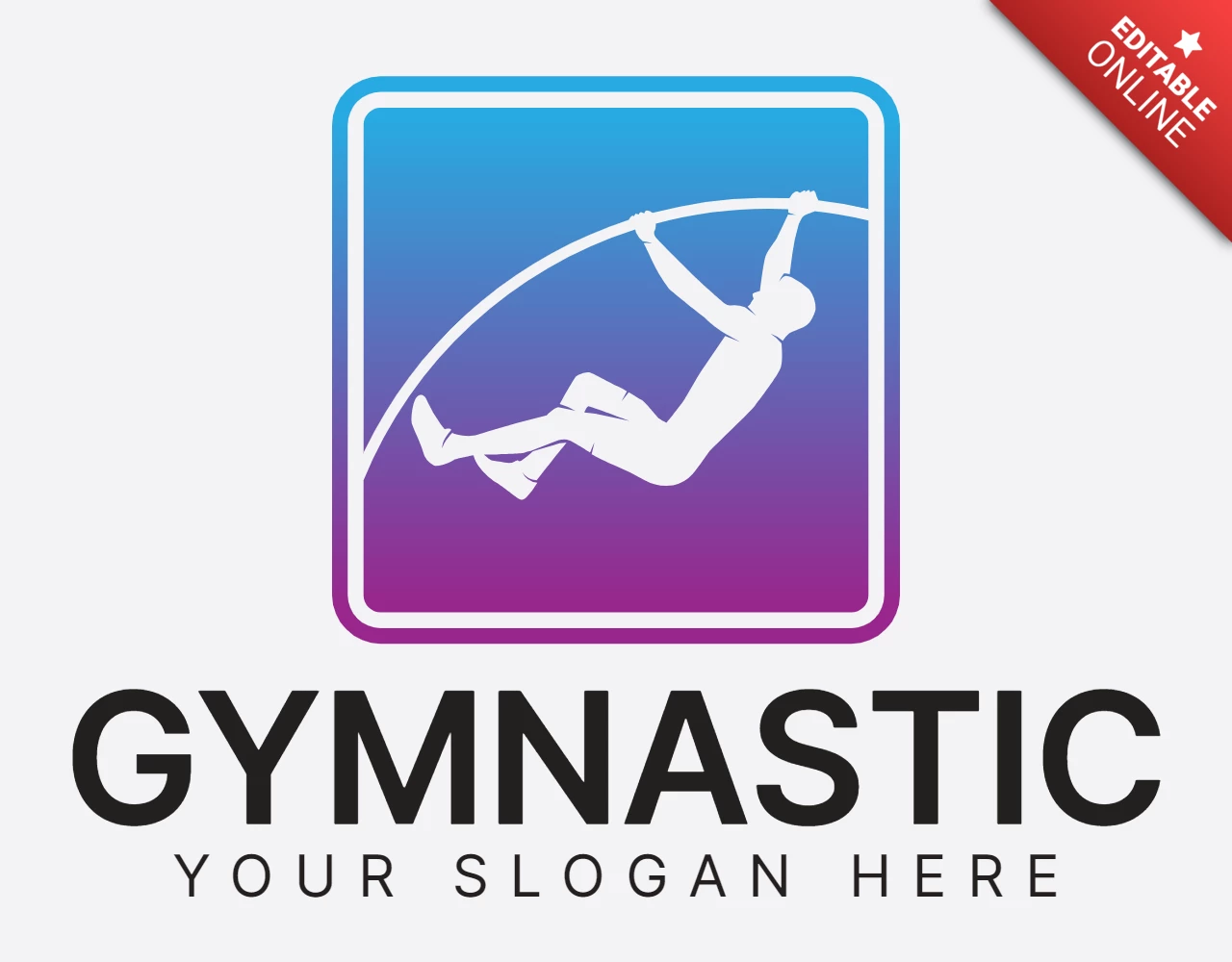 Modello di progettazione logo colorato per la ginnastica