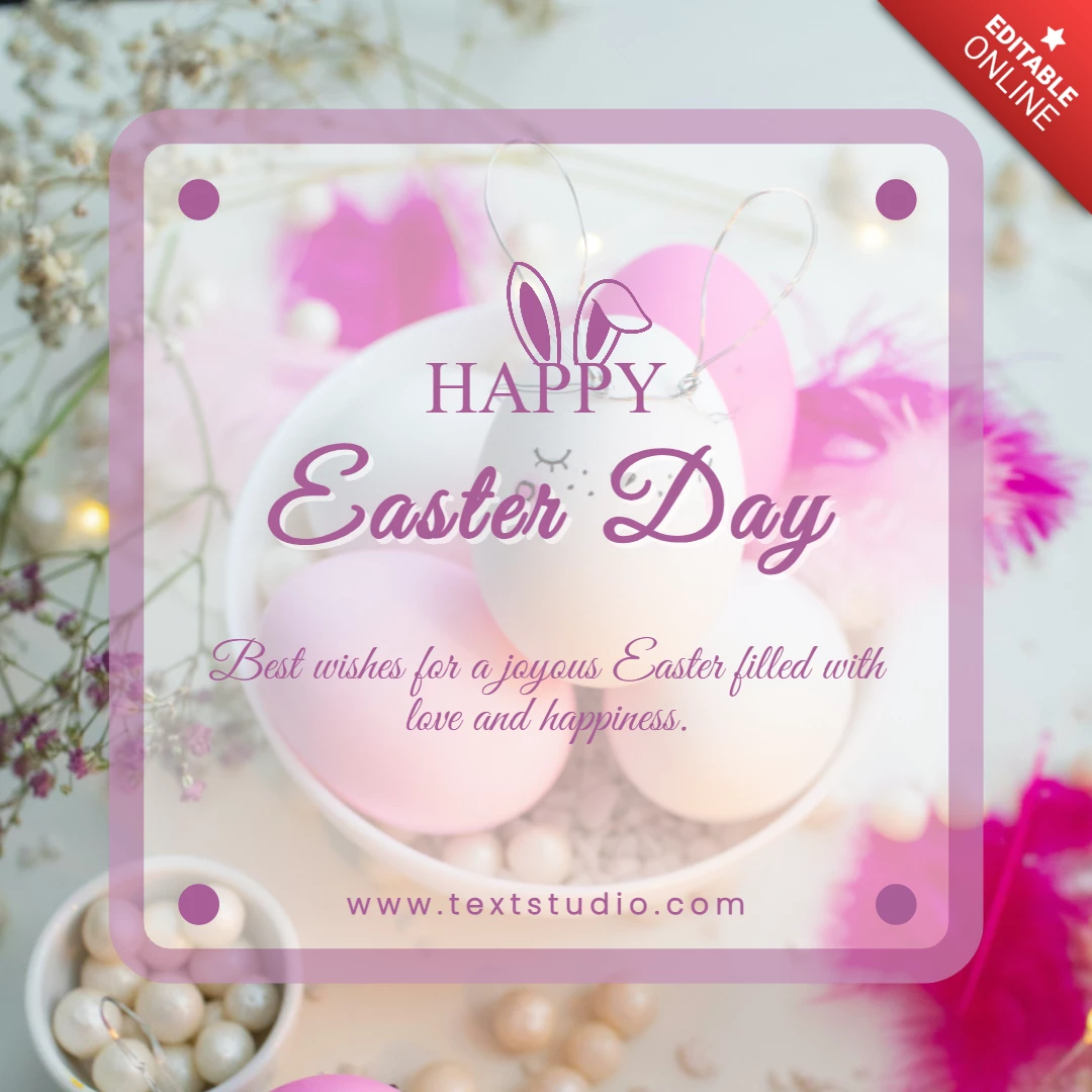 Pink Illustration Simple Happy Easter Day Instagram Post
