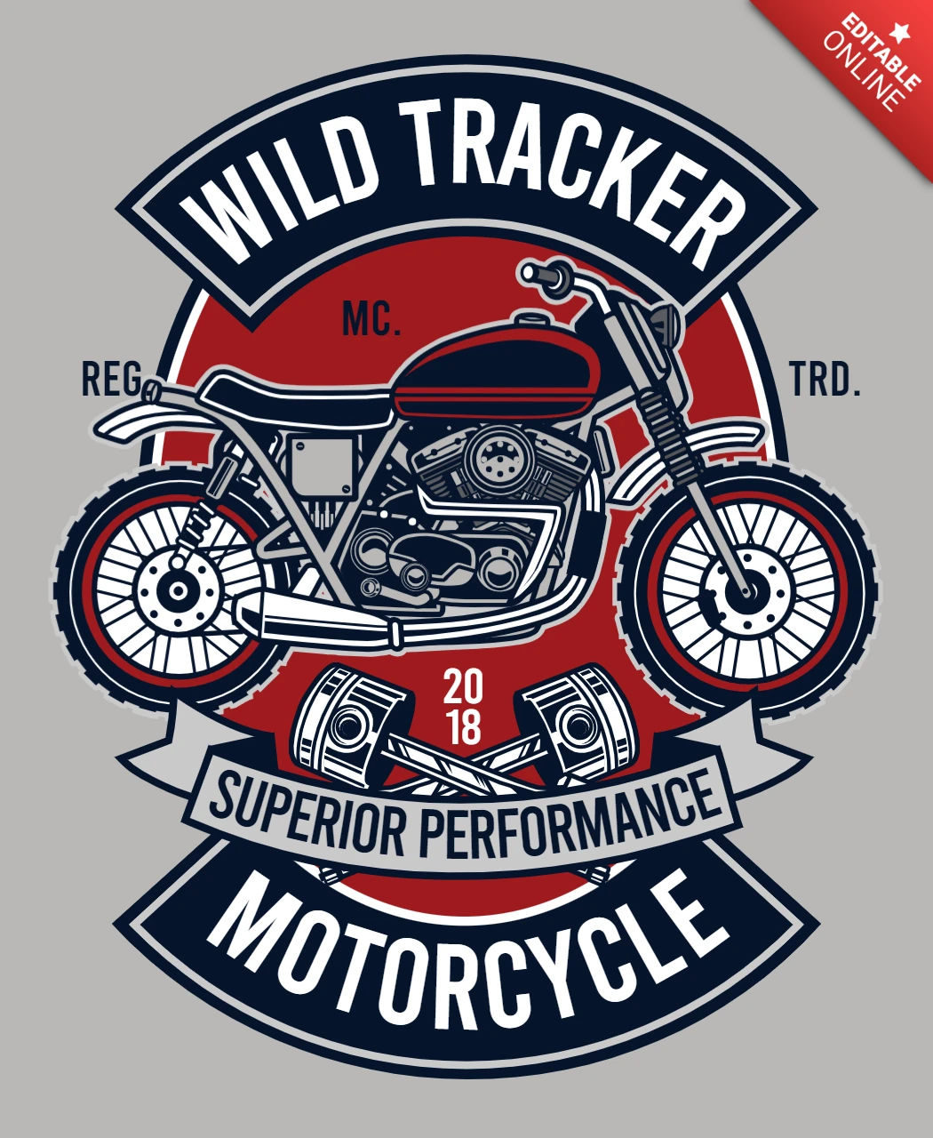 Modèle de conception de t-shirt de moto Wild Tracker