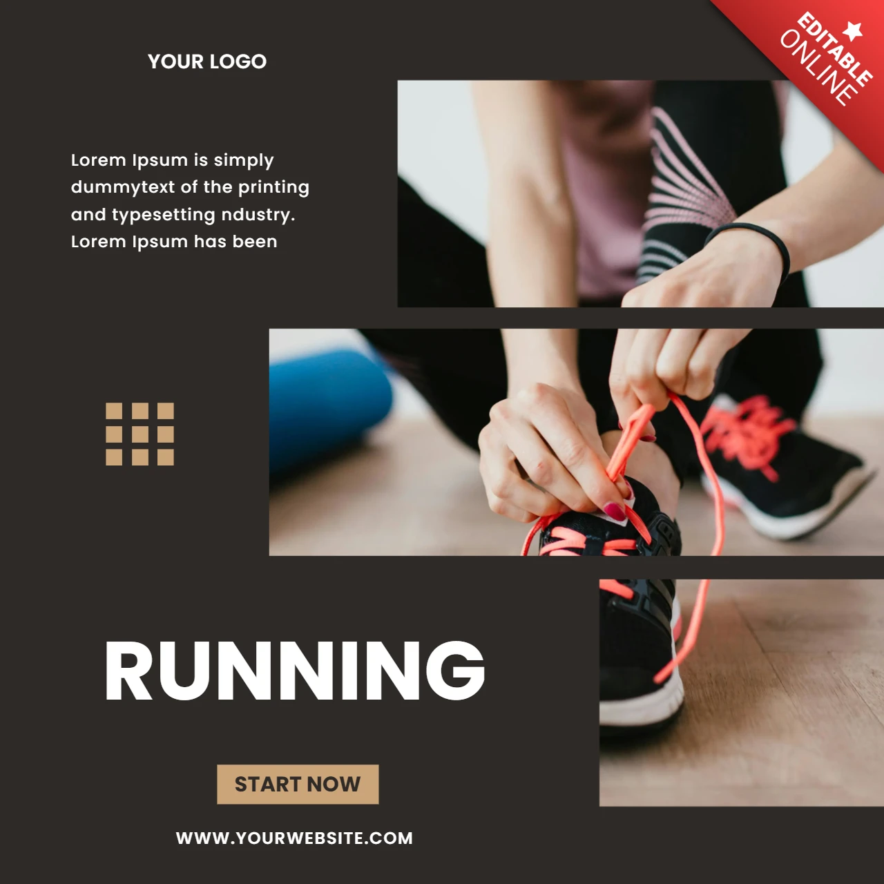 3 Stripes Collage Social Media Post Design Template