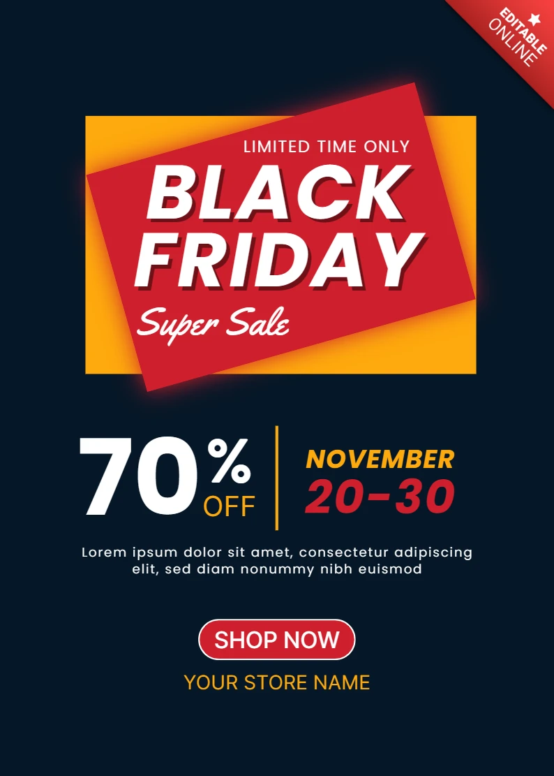 Black Friday Verkaufsdesignvorlage für Werbeplakate