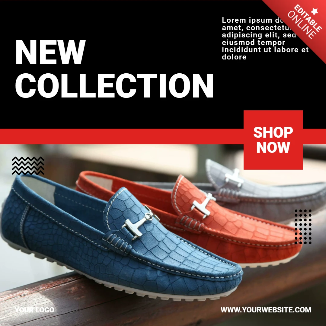 Modèle de conception de publication Instagram de vente de mocassins streetwear de nouvelle collection