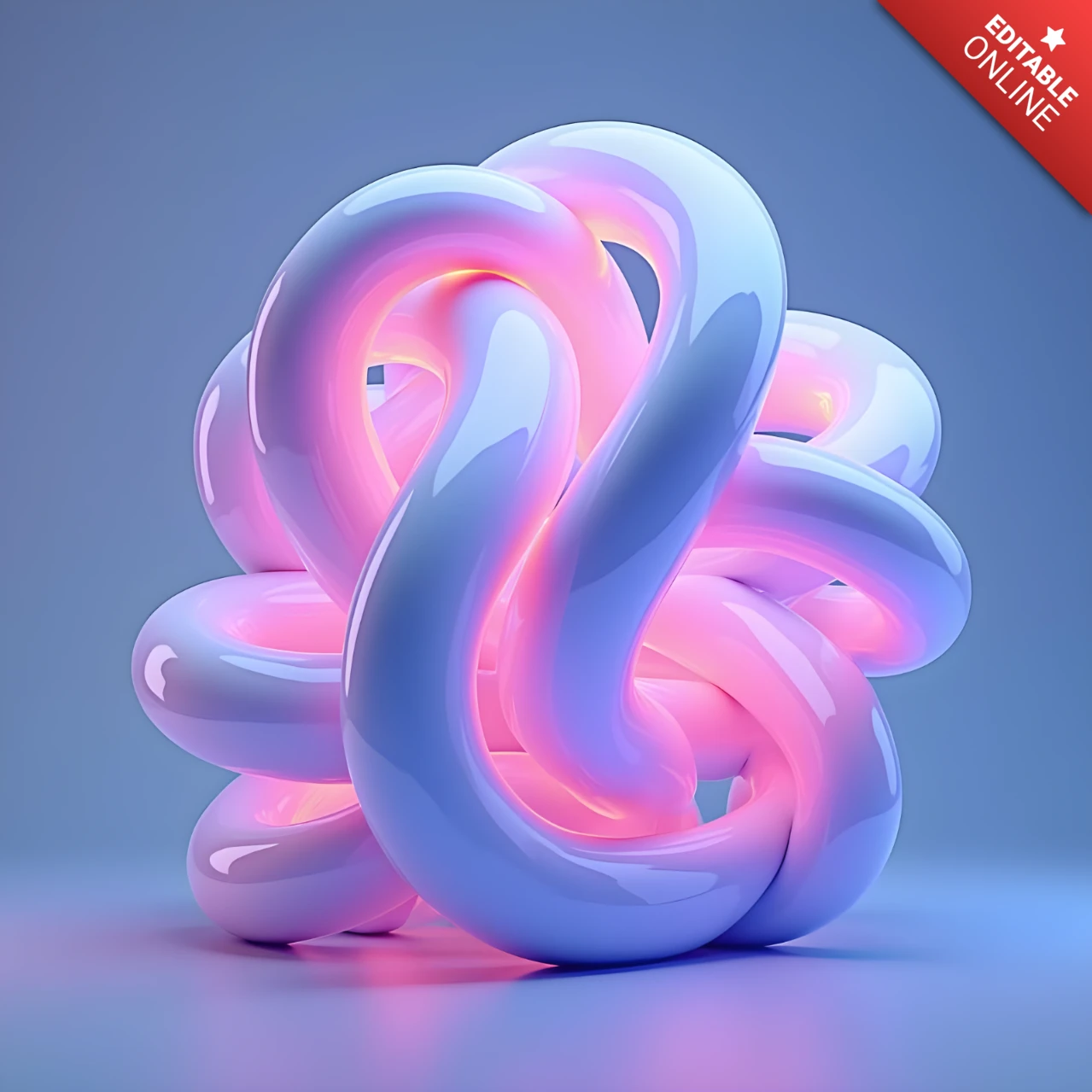 Modern Abstract Neon Sculpture Design Template