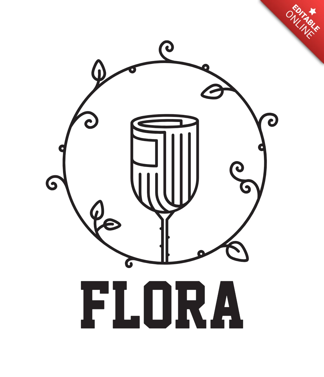 Szablon projektu logo Flora czarny