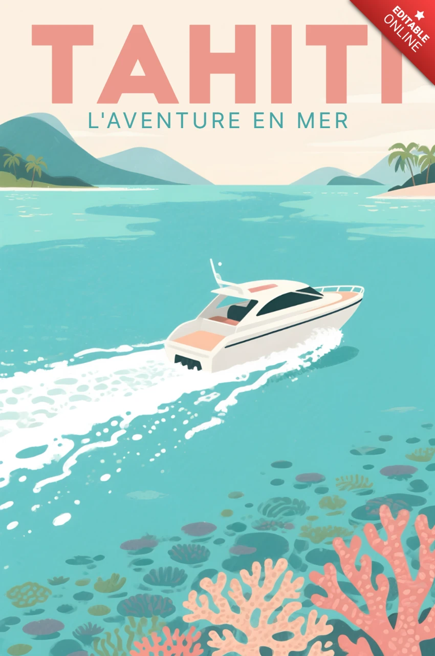 Tahiti Abenteuer Designvorlage für Reiseflyer