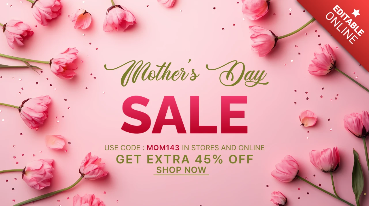 Elegante diseño de plantilla de venta floral del día de la madre para promociones