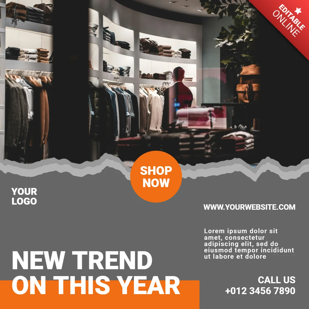 Nieuwe trend man mode verkoop instagram post ontwerpsjabloon