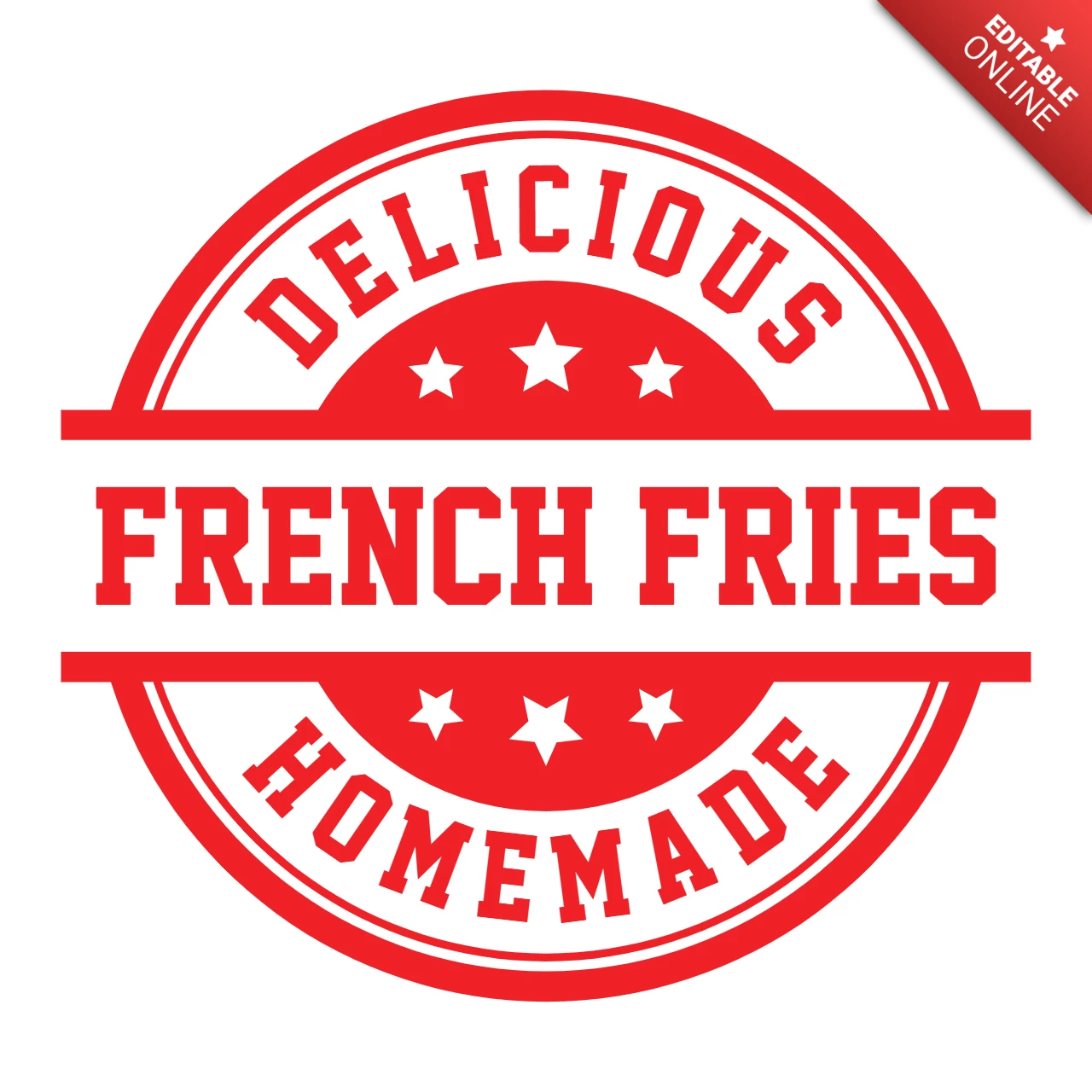 Delicious French Fries Logo Design Template