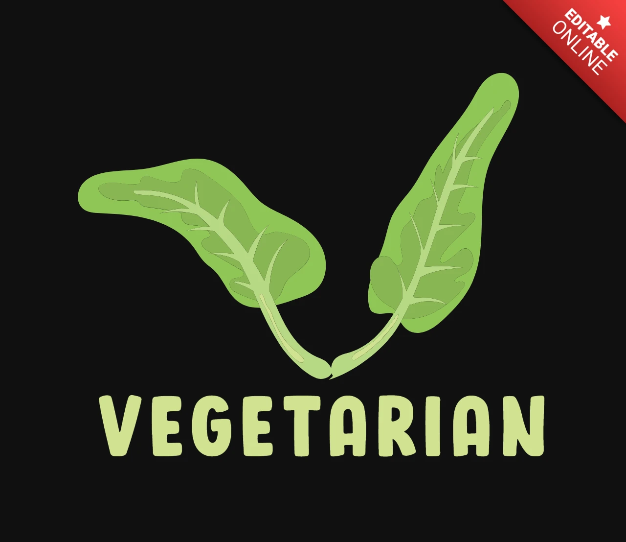 Plantilla de diseño de camiseta vegetariana de planta verde