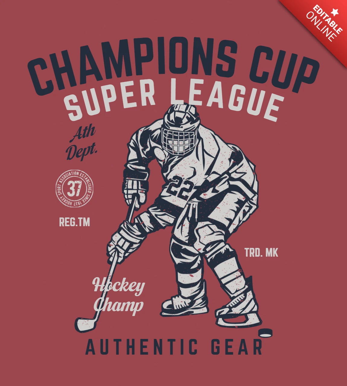 Hockey meisterschaft superliga t-shirt design vorlage