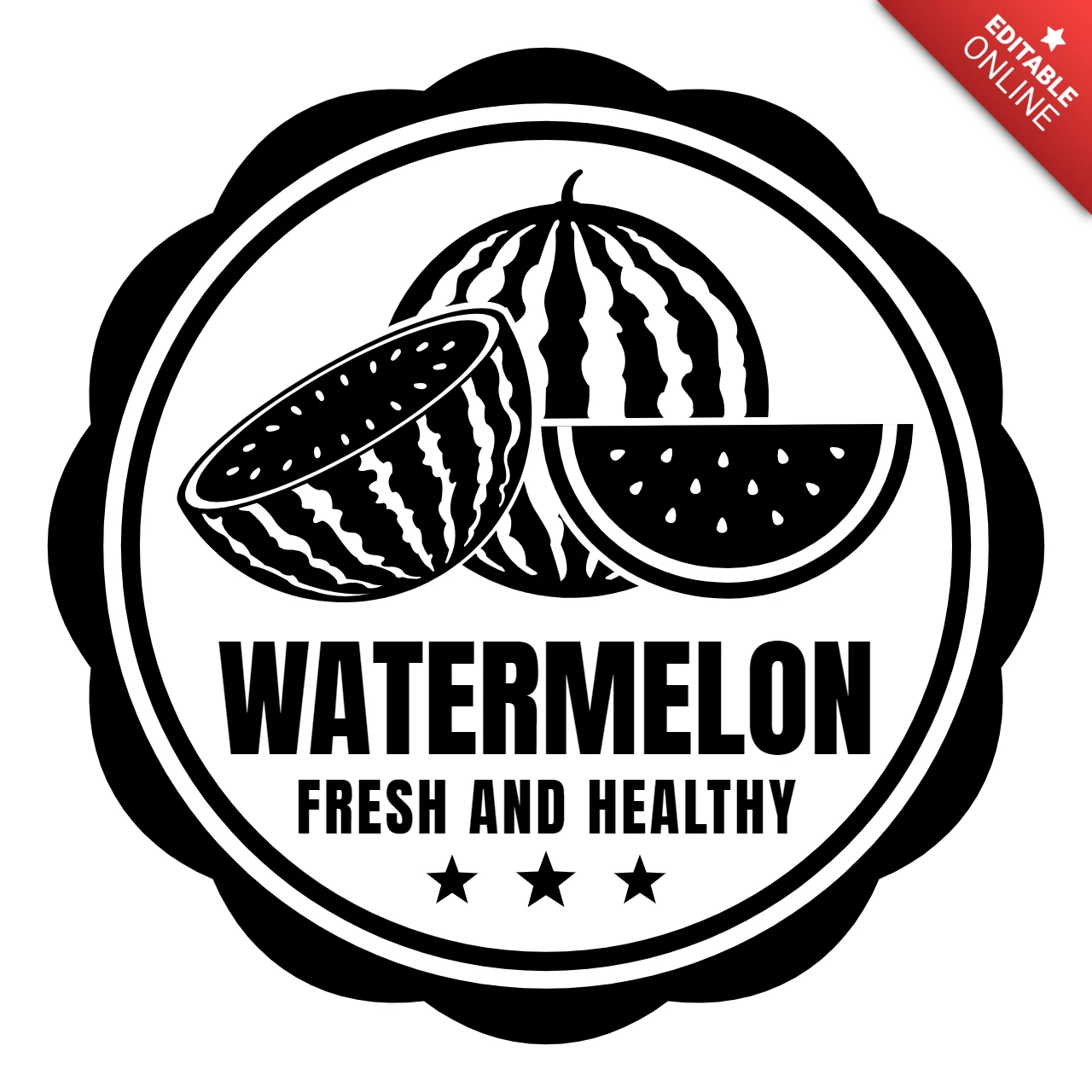 Badge stamps watermelon Logo Design Template