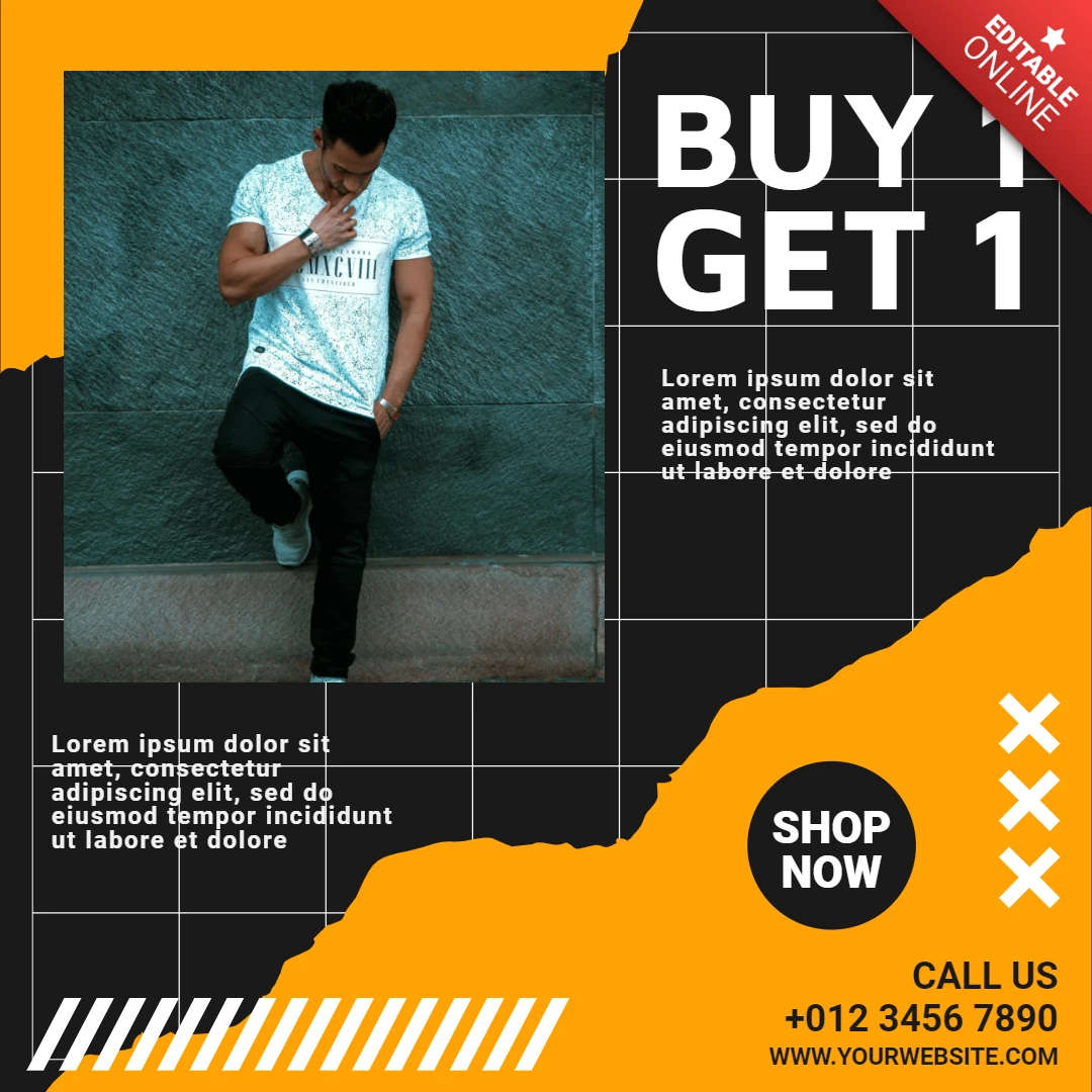 Bu1 get 1 offer インスタグラム投稿デザインテンプレート