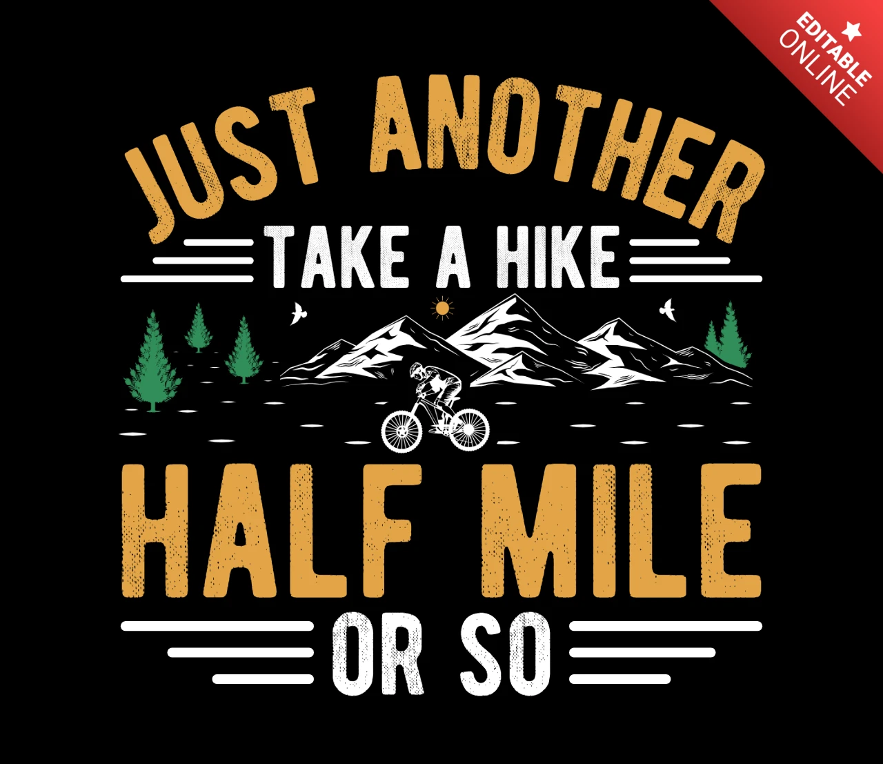 Wandelen berg t-shirt ontwerpsjabloon