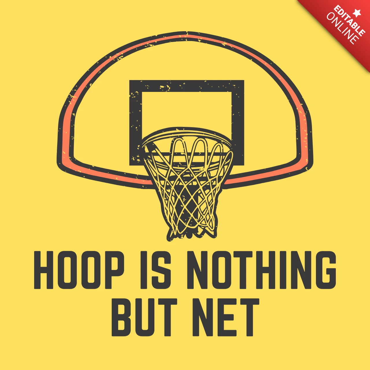 Basketball Hoop Vintage T-shirt Design Template
