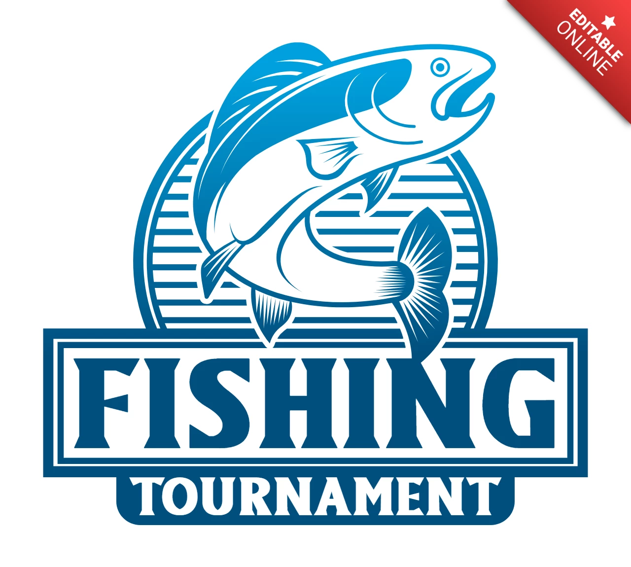 Modello di progettazione logo colorato di pesca
