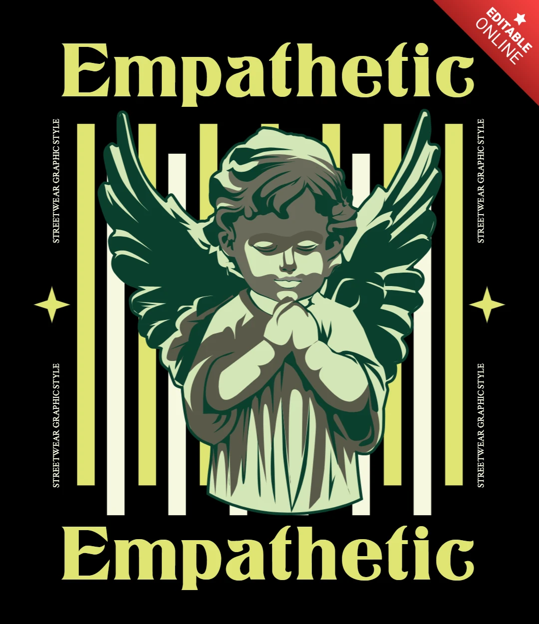 Empathetic Angel Design Template for Apparel and Merchandise