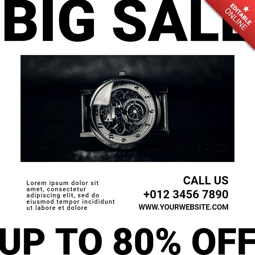 Offre de grande vente watch instagram post design template