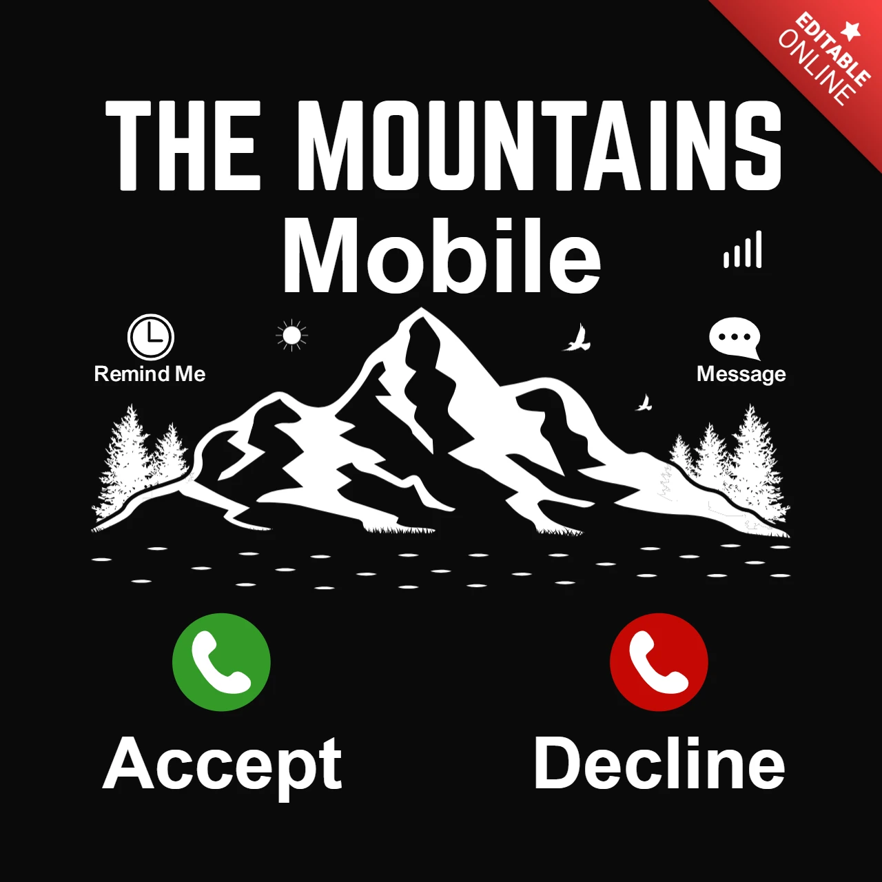 Modello di maglietta "The mountain's calling