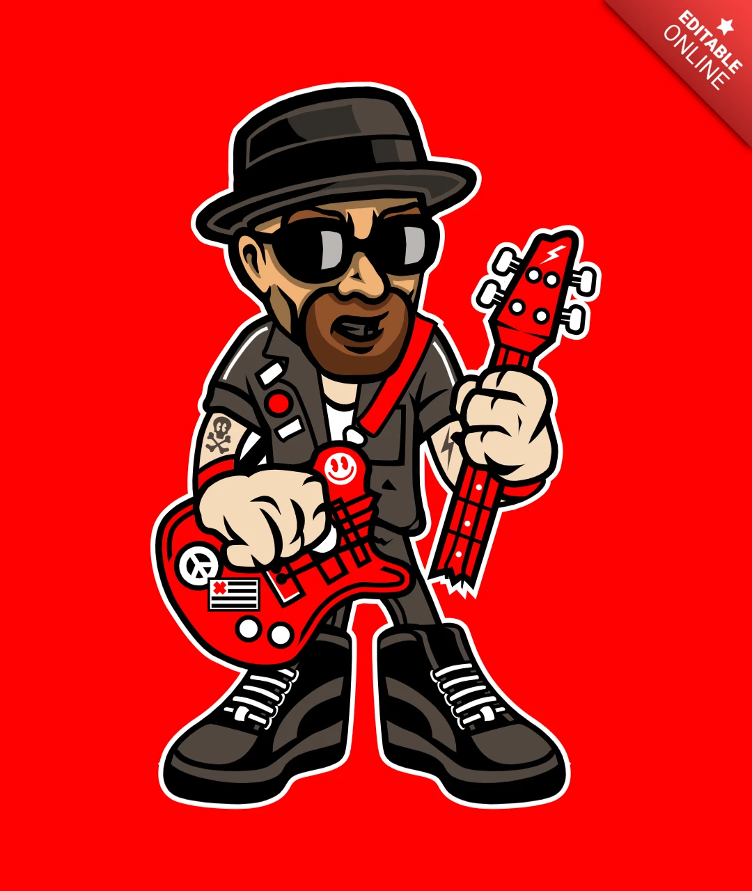 Breaking bad Heisenberg Rockstar мультяшный персонаж шаблон дизайна футболки