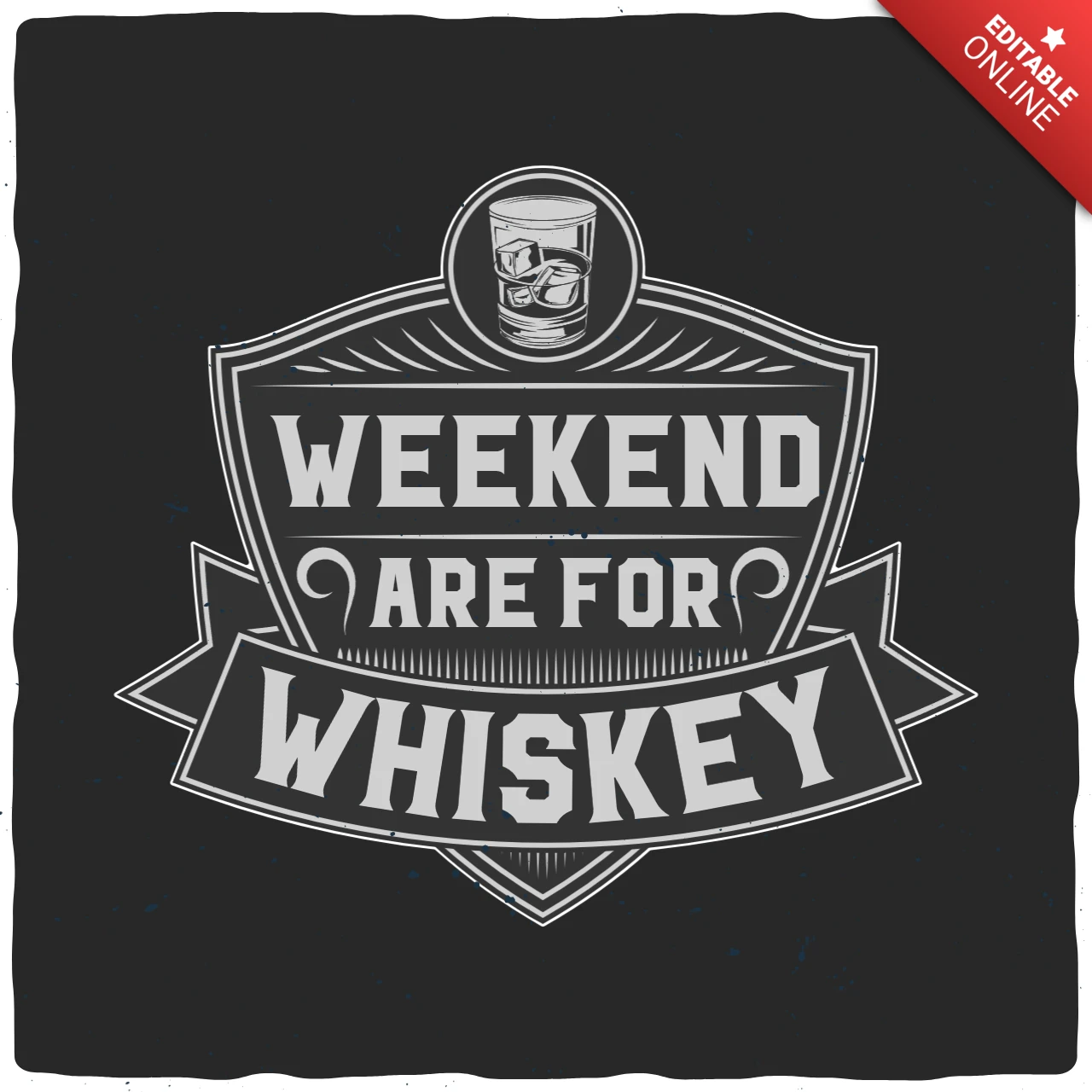Wochenende sind für whiskey vintage t-shirt design vorlage