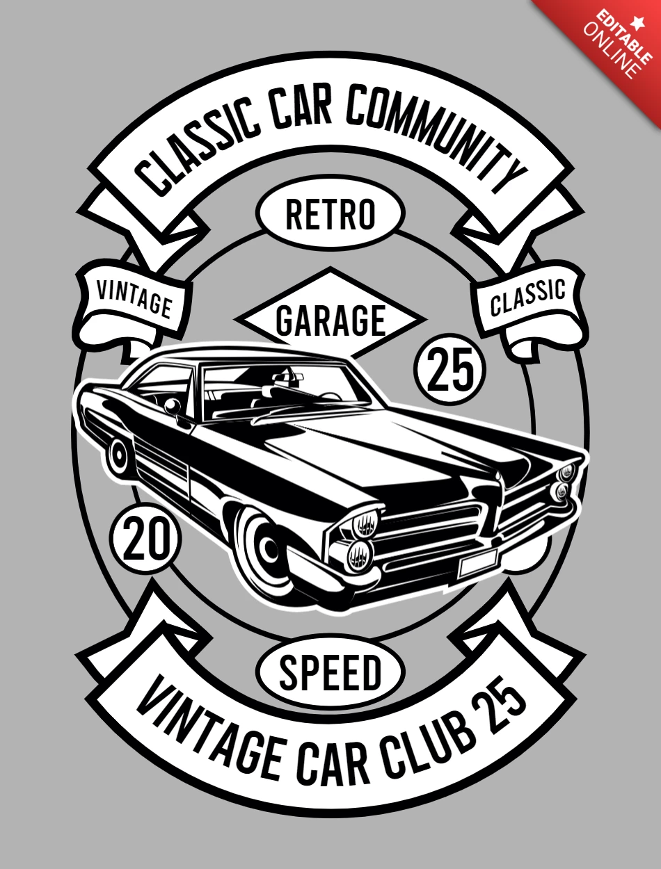 Modèle de t-shirt de voiture classique