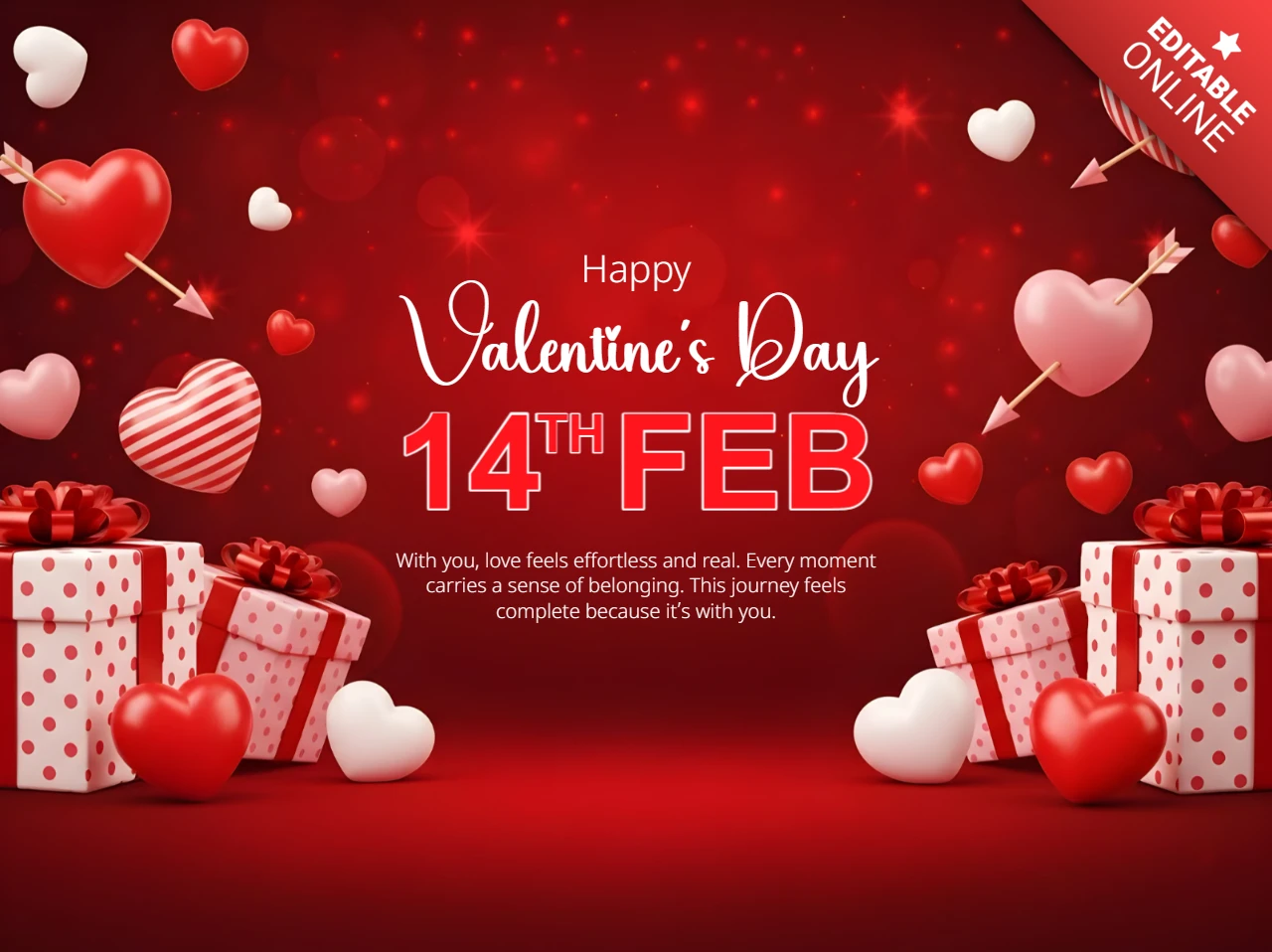 Modèle de design de cœur pour cartes de vœux pour la Saint-Valentin