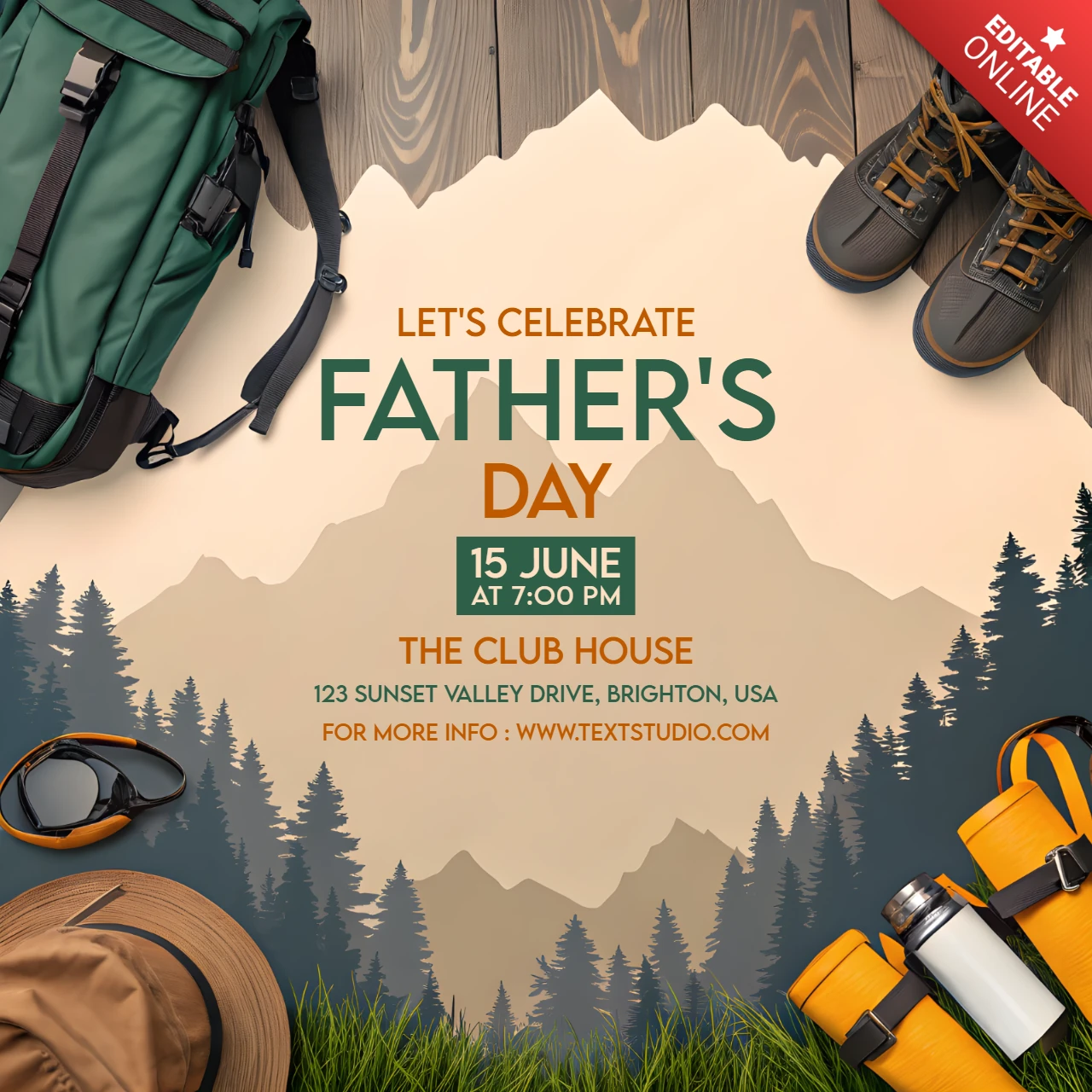 Adventure-Themed Father's Day Celebration Design Template