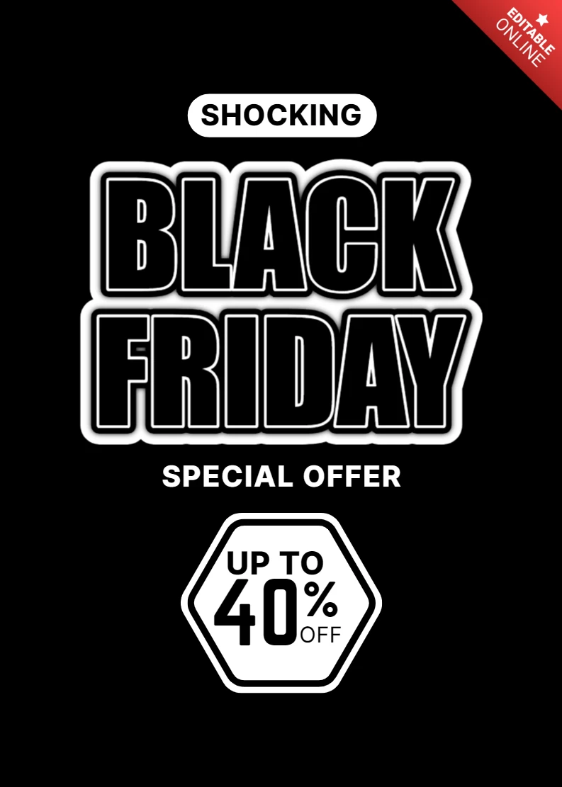 Modèle de design de vente du Black Friday en gras pour des affiches accrocheuses