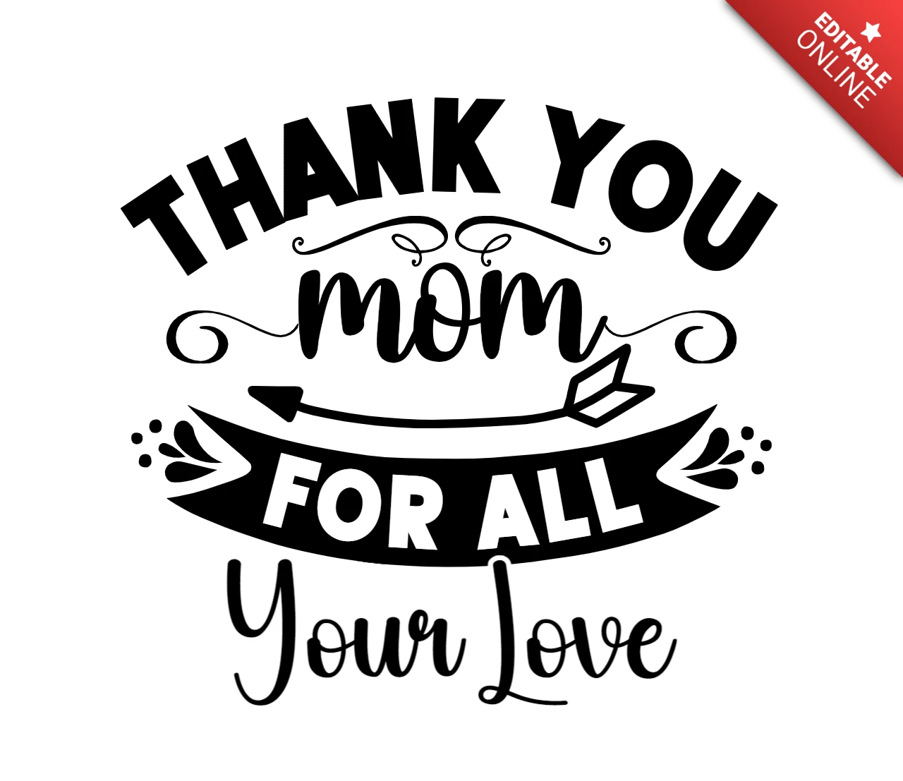 Thank You Mom T-Shirt Design Template