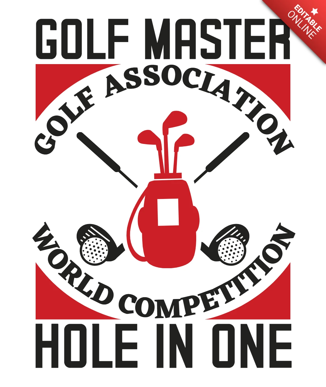 Golf master golfverband sport t-shirt design vorlage