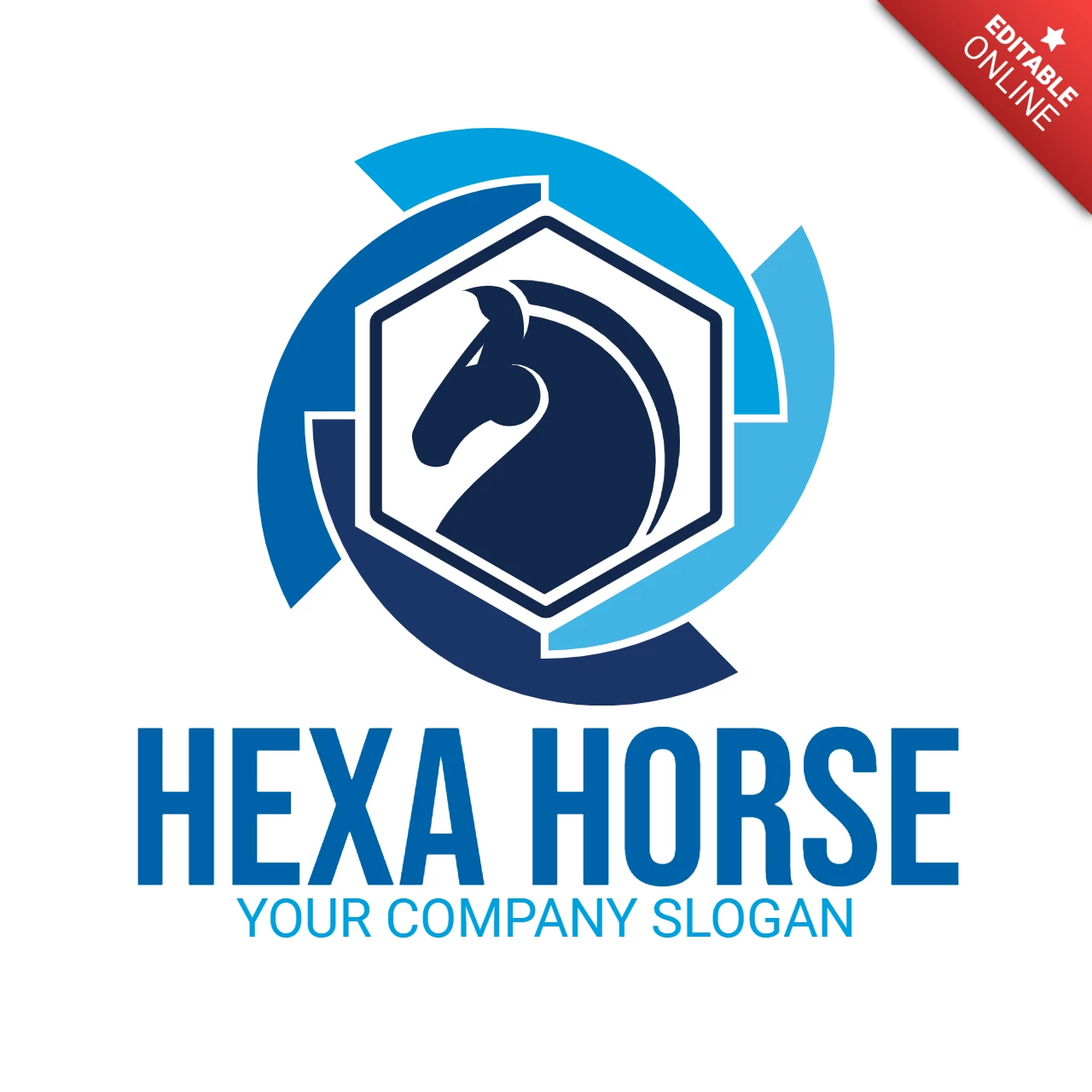 Hexa pferdekopf logo entwurfsvorlage
