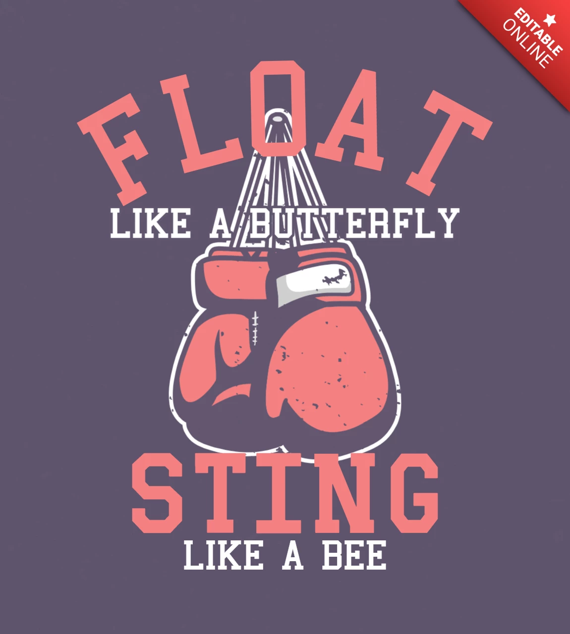 Modèle de conception de t-shirt vintage de gants de boxe