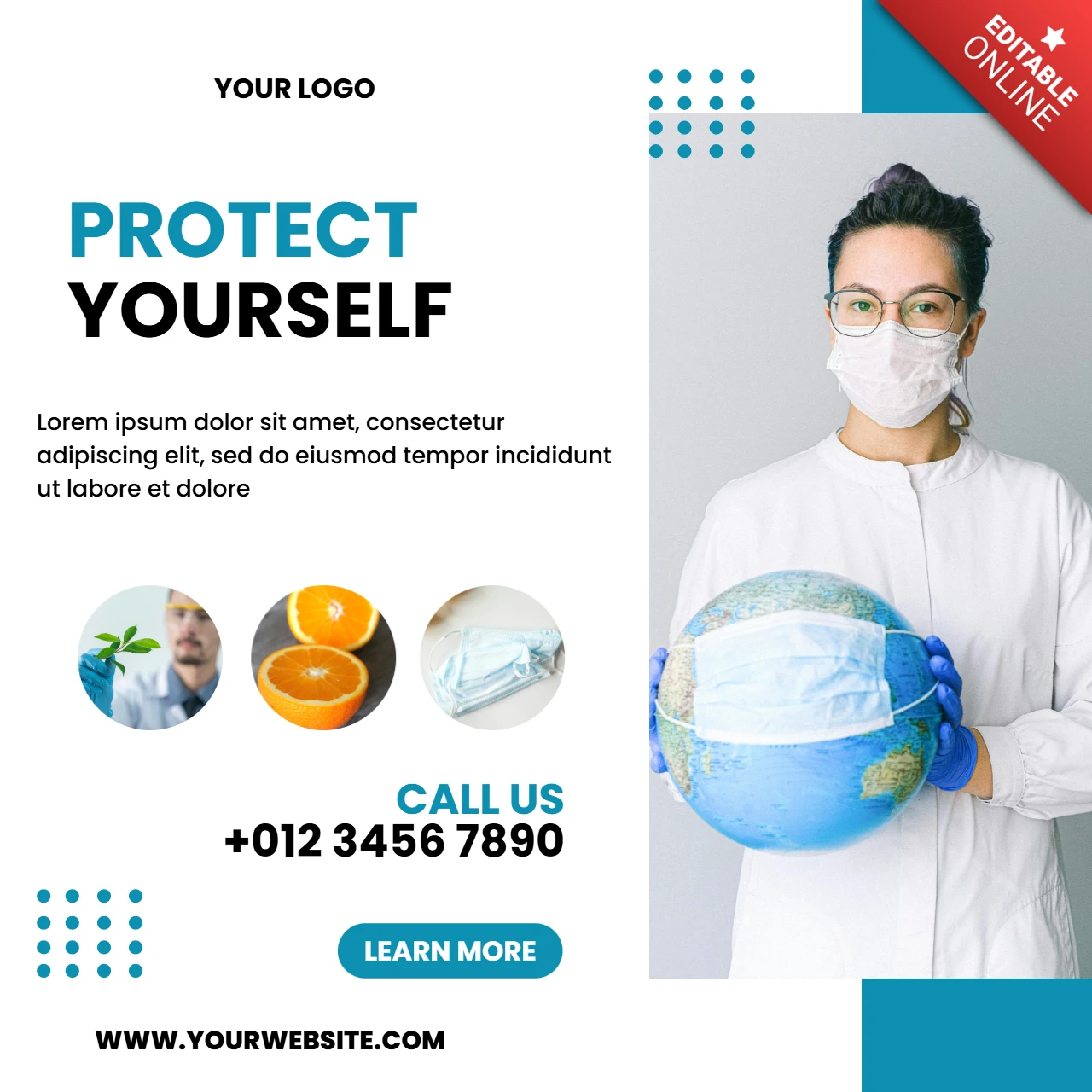 Coronavirus Awareness Instagram Post Design Template