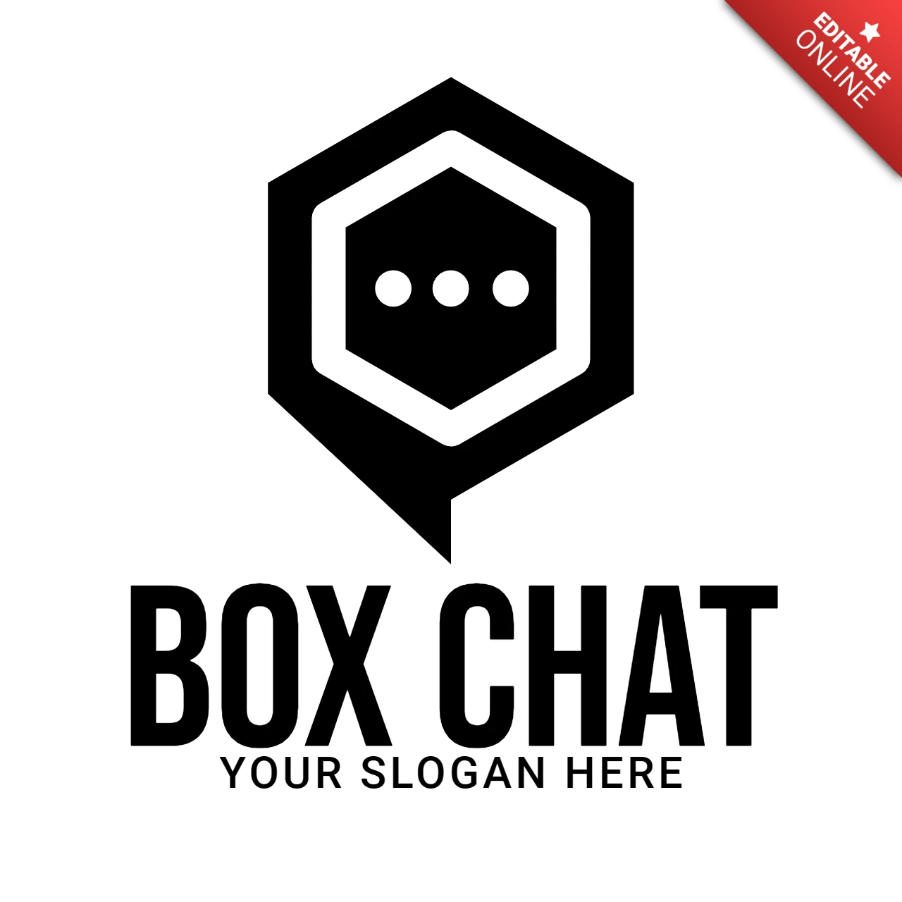 Modèle de logo pour le chat en boîte