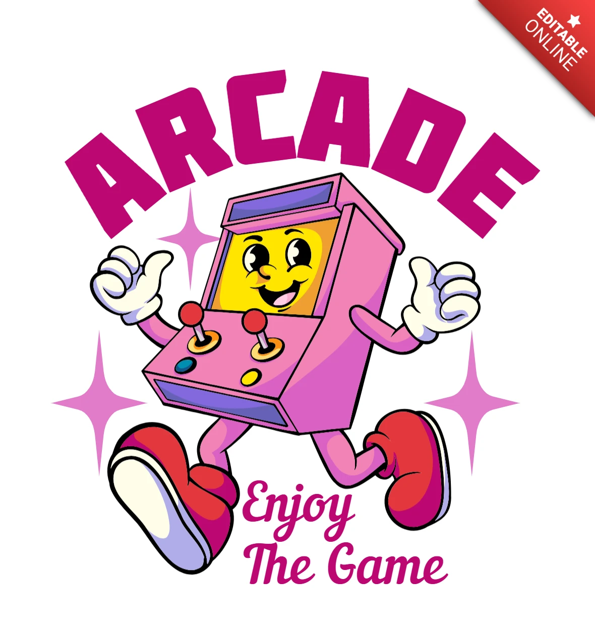 Aproveite o jogo personagem de máquina de arcade divertida trazendo um design de camiseta nostálgico.