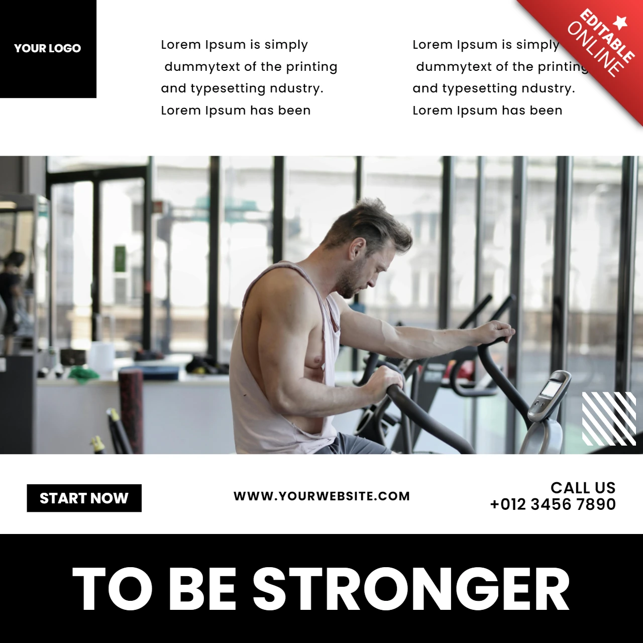 Gym Center Marketing Instagram Post Design Template