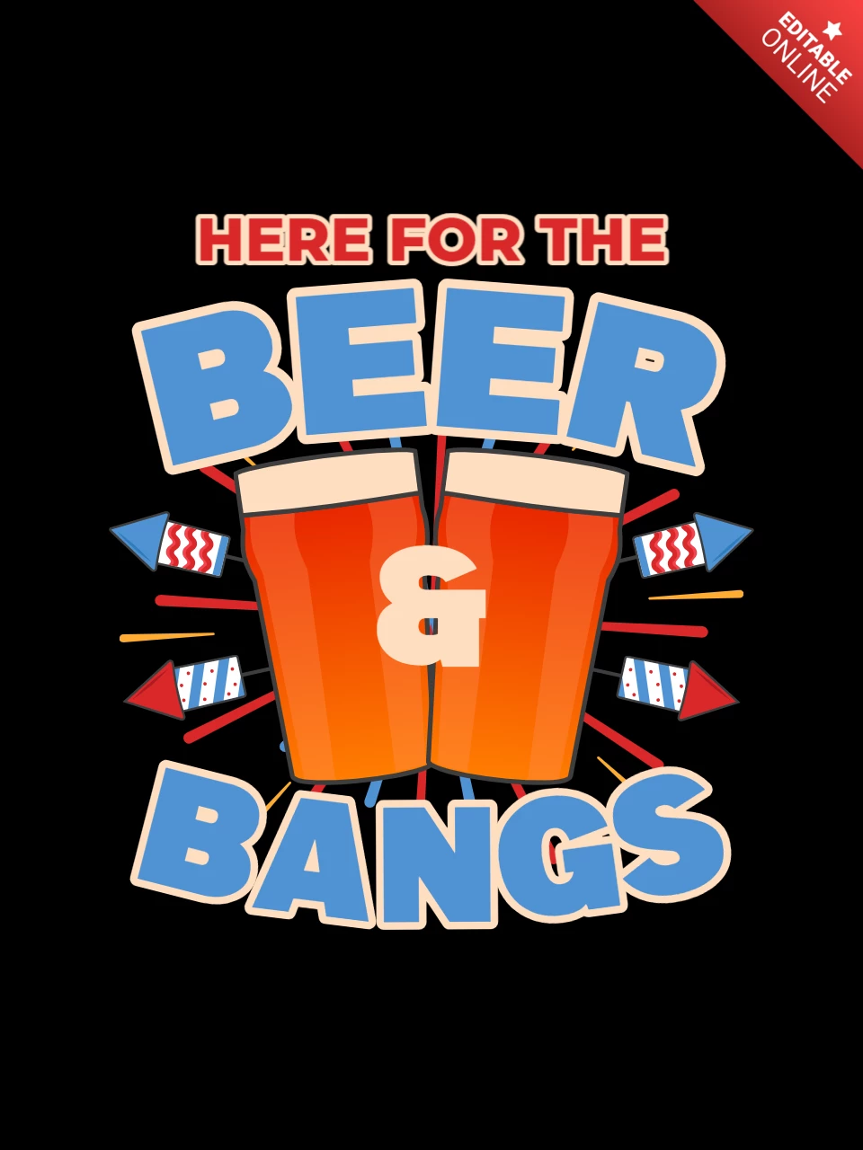 Amerikaanse onafhankelijkheid dag bier t-shirt sjabloon ontwerp