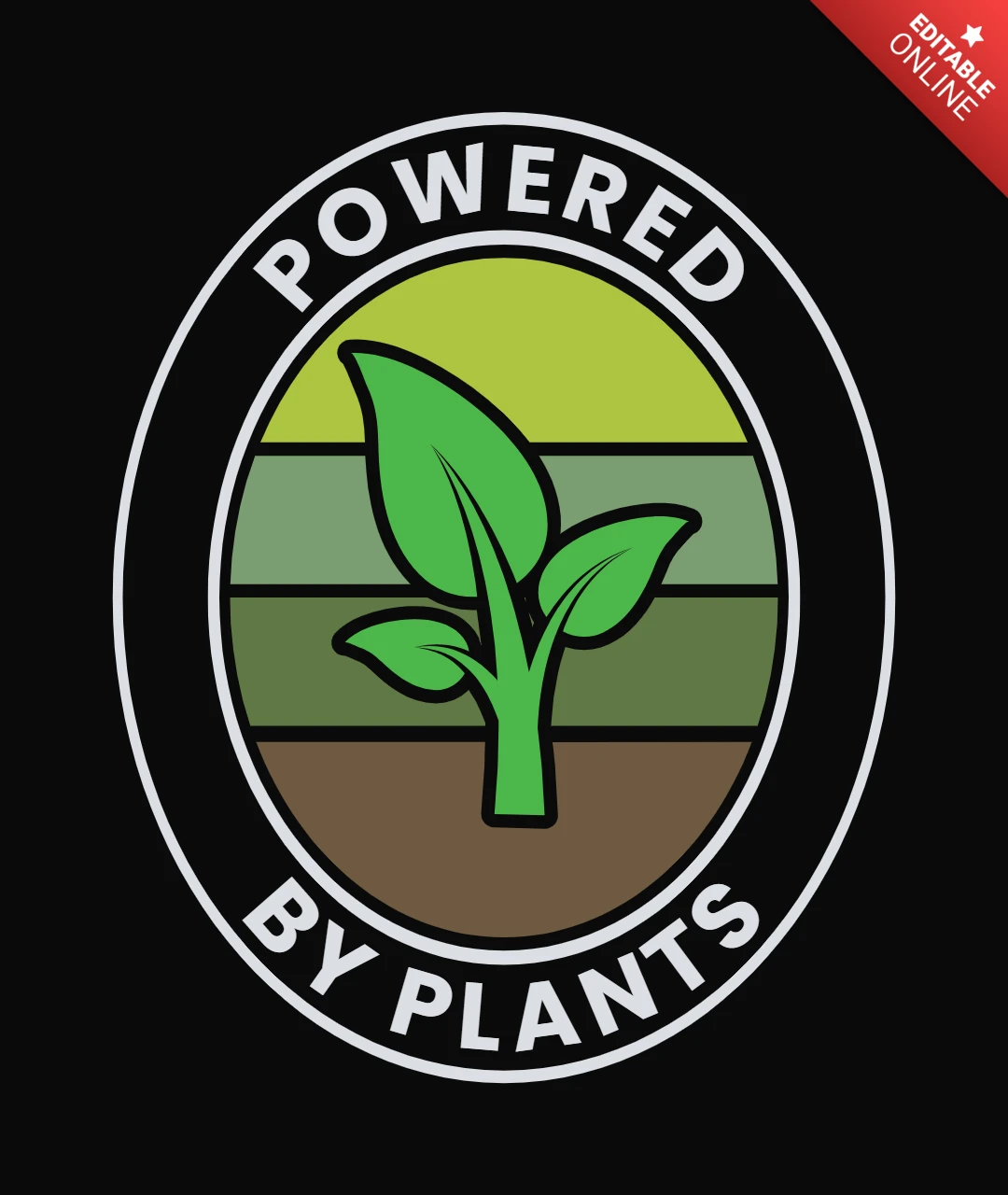 Wegański projekt koszulki Powered by plants