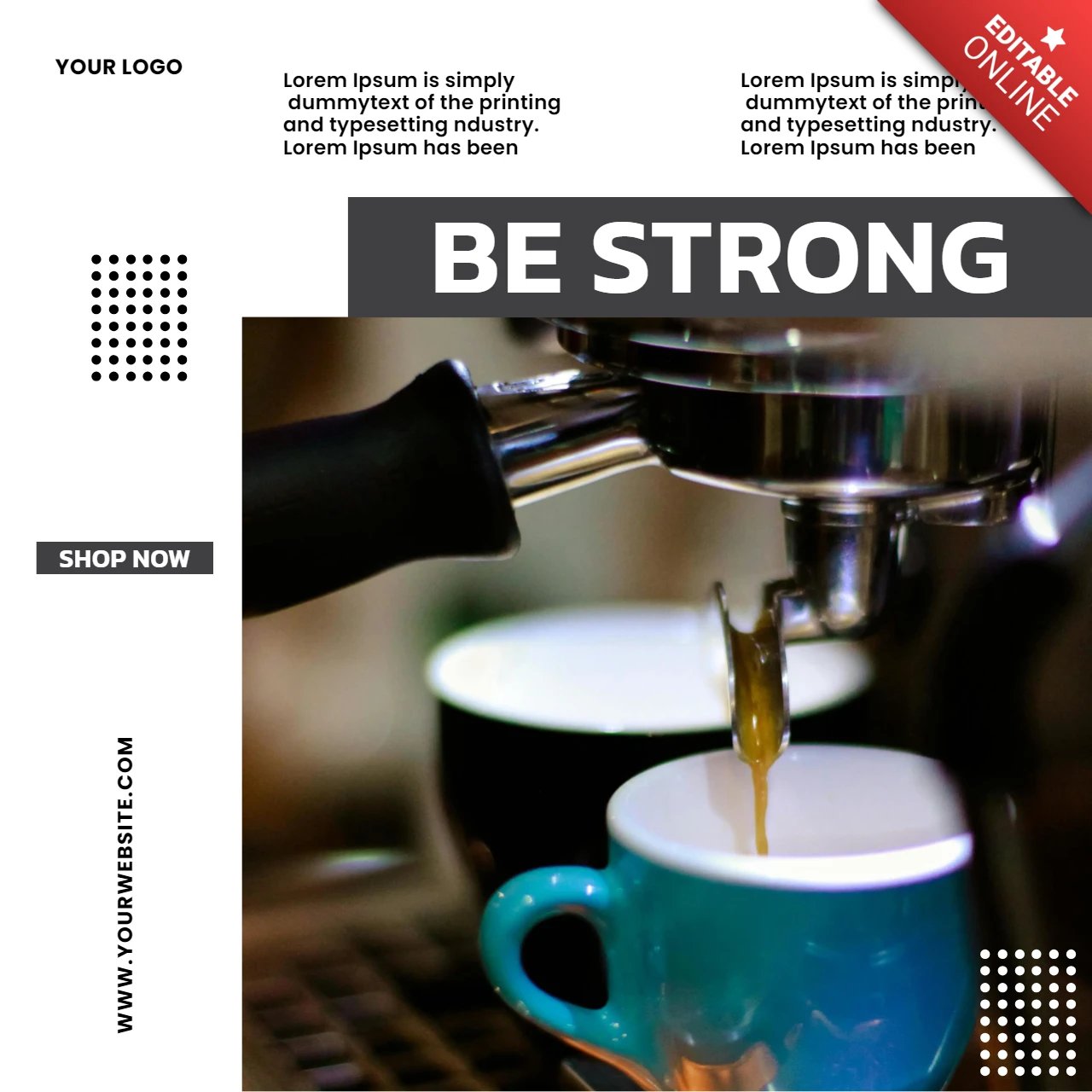 Sjabloon voor social media-posts voor koffieverkoop