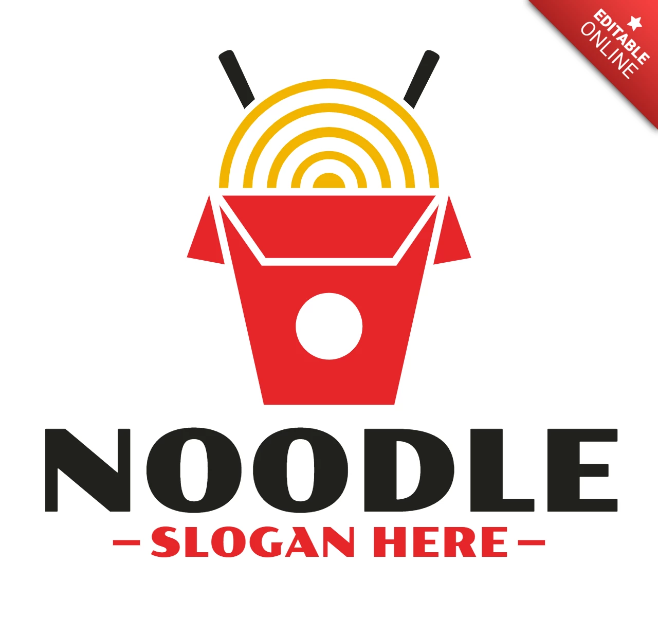 Modèle de logo pour les nouilles