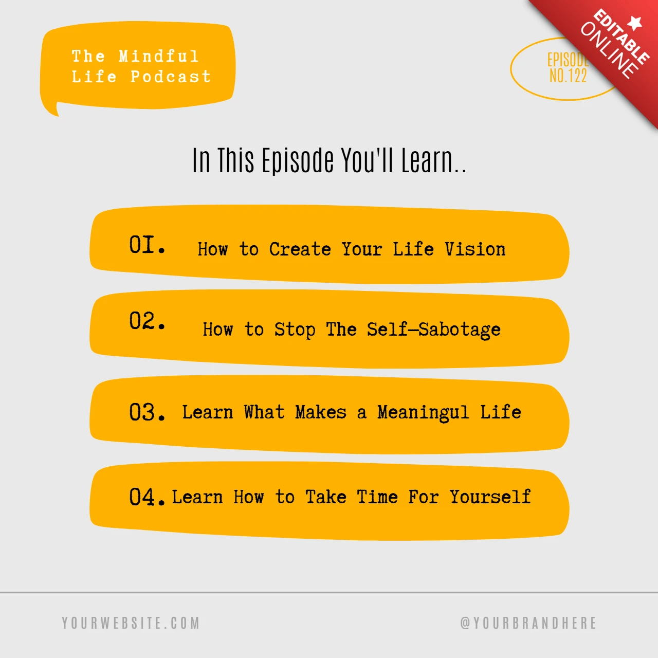 Dieper doel podcast instagram post ontwerpsjabloon