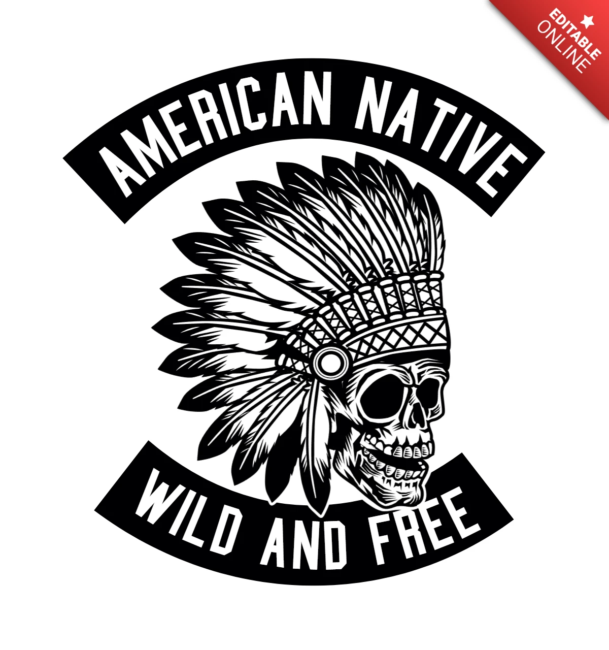 Modello di design per maglietta "American Native Wild for Life"