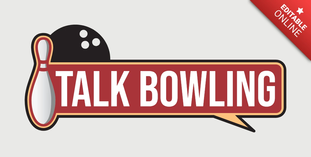 Parler de bowling modèle de conception de logo coloré