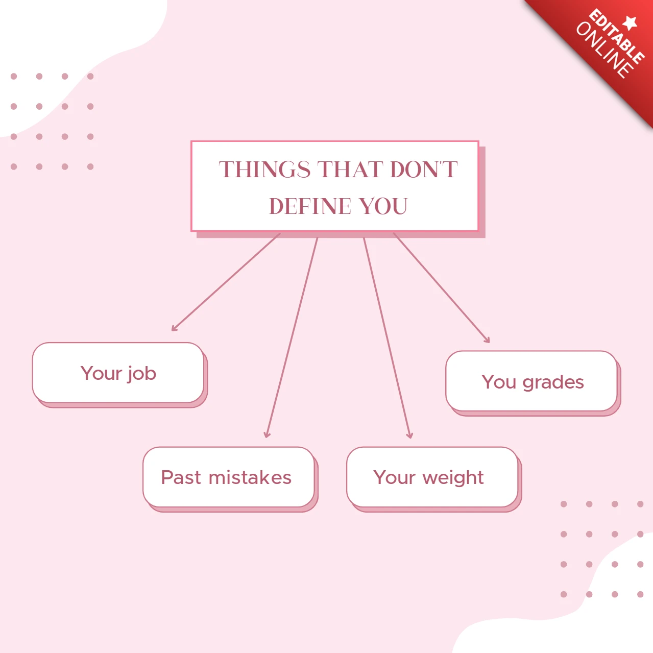 Inspiring pink infographic instagram post design template