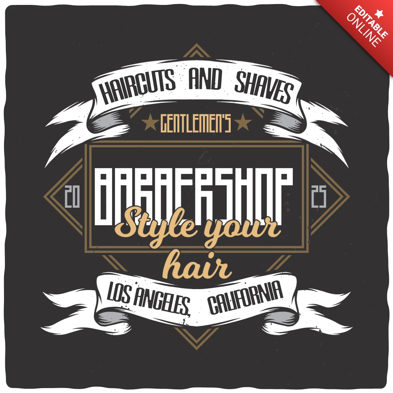 Modelo de design de camiseta vintage de barbearia de cavalheiros
