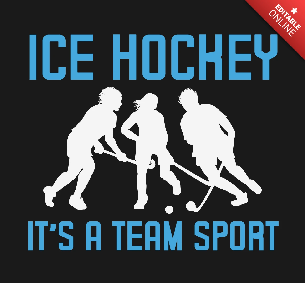 Eishockey-Team Sport Silhouette mit motivierenden T-Shirt-Design-Vorlage