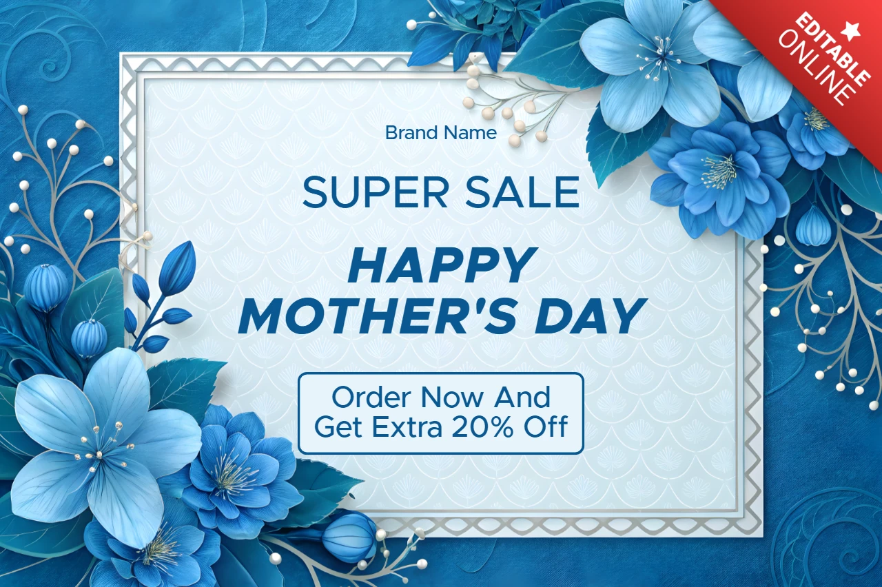 Elegant Floral Design Template for Mother's Day Super Sale