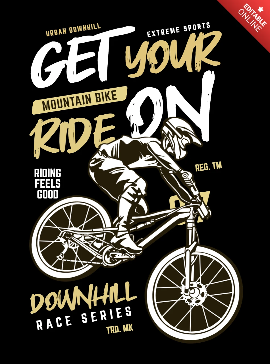 Modèle de t-shirt pour la course de descente de vélo de montagne