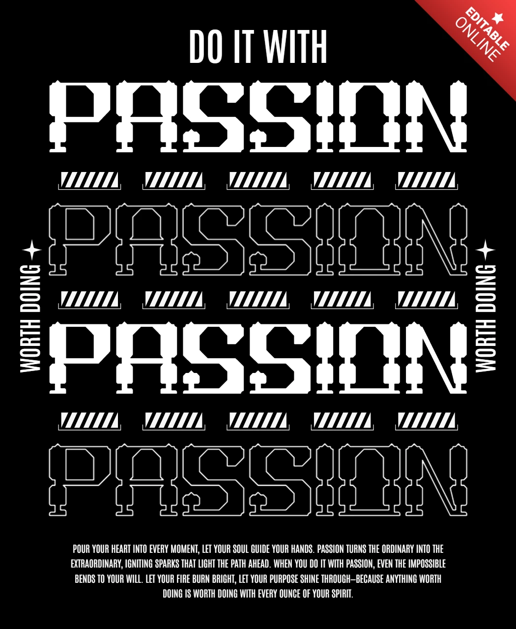 Modèle de design typographique en gras pour affiches motivationnelles